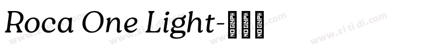 Roca One Light字体转换